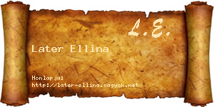 Later Ellina névjegykártya
